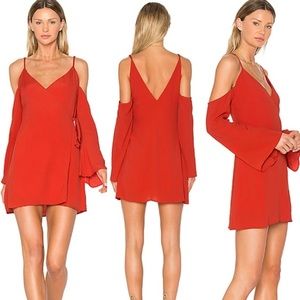 Lovers + Friends Red/Orange Wrap Dress